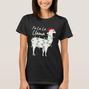 Fa La La Llama Christmas Santa Llama T-Shirt