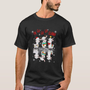 Fa La La Llama Christmas Winterr Snow Lamb Funny T-Shirt