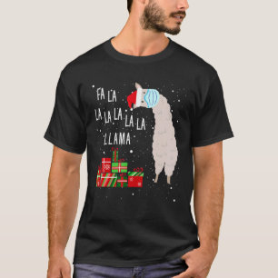 Fa La La Llama  Face Mask Llama Christmas T-Shirt