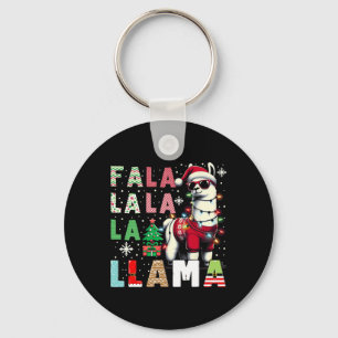 Fa La La Llama Funny Llama Christmas Animal Lover Keychain