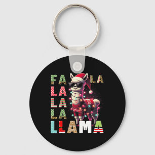 Fa La La Llama Funny Llama Christmas Animal Lover  Keychain