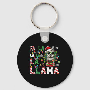 Fa La La Llama Funny Llama Christmas Animal Lover Keychain