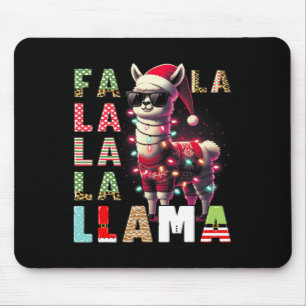 Fa La La Llama Funny Llama Christmas Animal Lover Mouse Pad