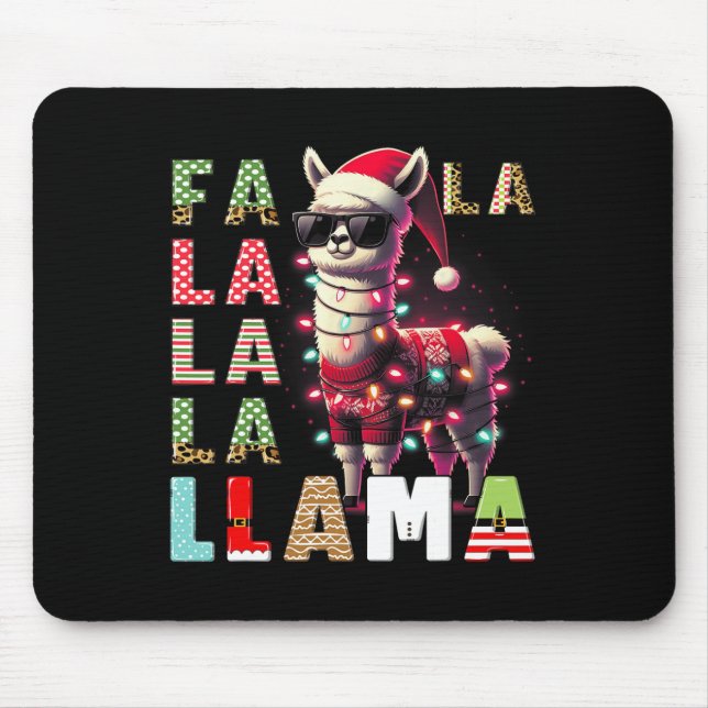 Fa La La Llama Funny Llama Christmas Animal Lover  Mouse Pad (Front)