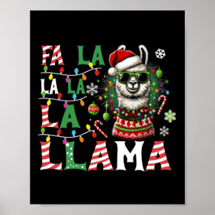 Fa La La Llama Funny Llama Christmas Animal Lover  Poster