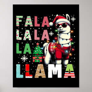 Fa La La Llama Funny Llama Christmas Animal Lover Poster