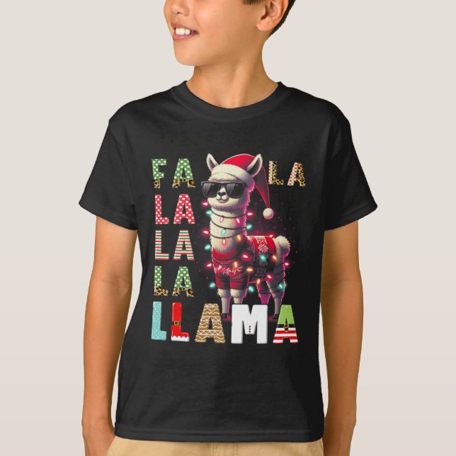 Fa La La Llama Funny Llama Christmas Animal Lover  T-Shirt (Front)