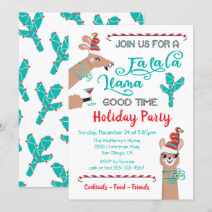 Fa la la Llama Holiday Party invitation