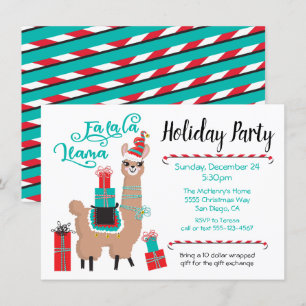 Fa la la Llama Holiday Party invitation