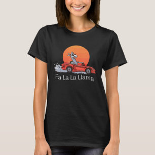 Fa La La Llama I Llama Christmas car  Men Woman Re T-Shirt
