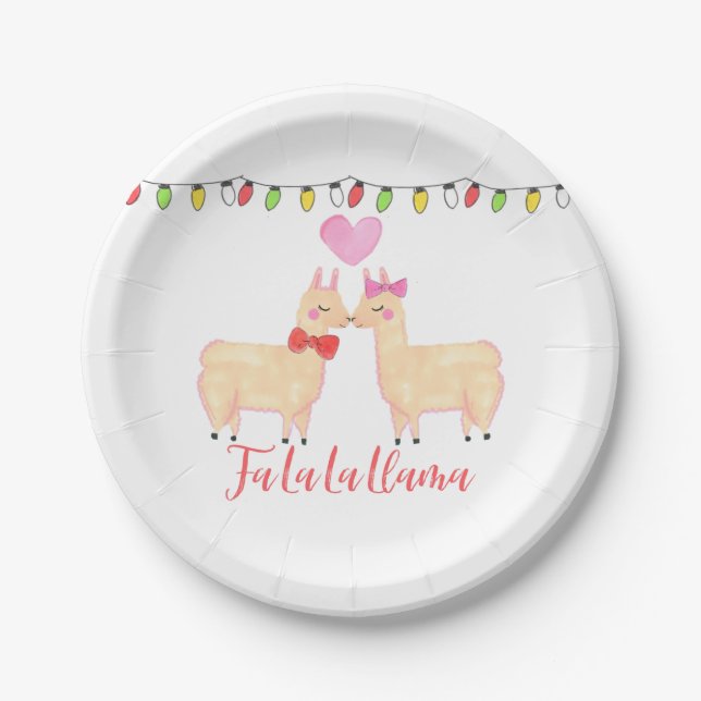 fa la la llama paper plate (Front)