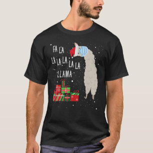 Fa La La Llama Shirt - Face Mask Llama Christmas S