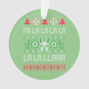 Fa La La Llama Shirt - Ugly Christmas Sweater Llam Ornament