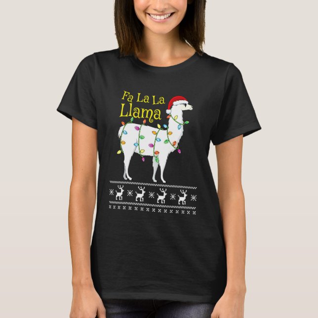 Fa La La Llama  Ugly Christmas Sweater Llama Chris (Front)