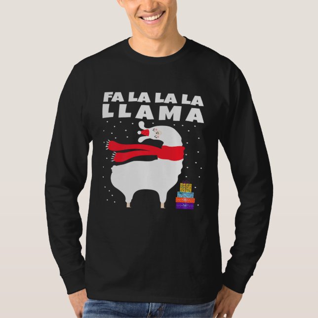 Fa La La Llama  Ugly Christmas Sweater Llama Premi (Front)
