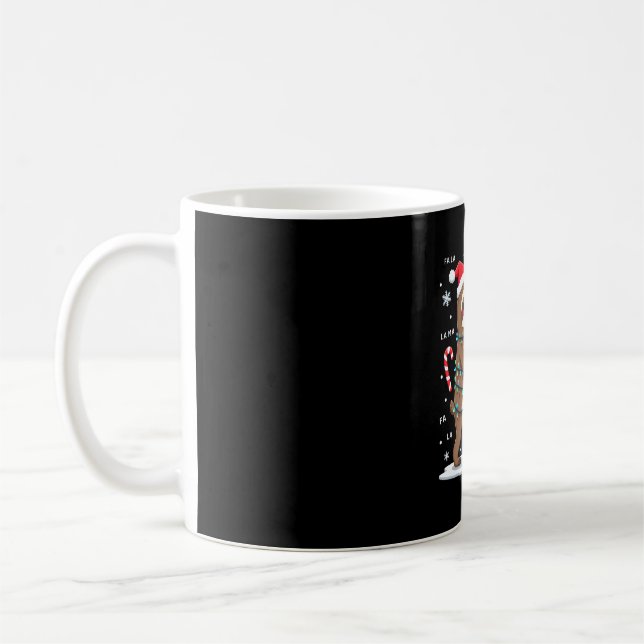 Fa La La Llama Xmas Lights Sloth Riding Llama Chri Coffee Mug (Left)