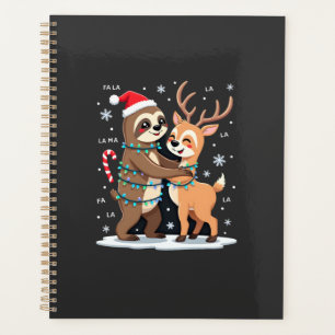 Fa La La Llama Xmas Lights Sloth Riding Llama Chri Planner