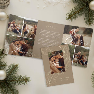 Fa La La Magical Christmas Carol Photo Gallery Tri-Fold Holiday Card