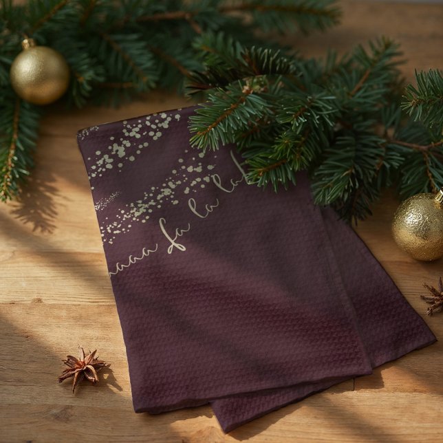 Fa La La Magical Gold Sparkle Christmas Carol  Kitchen Towel (Fa La La Magical Gold Sparkle Christmas Carol Kitchen Towel)