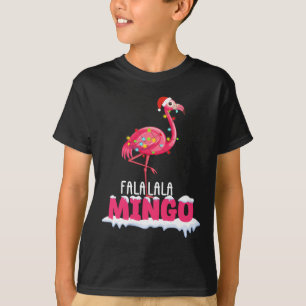 Fa La La Mingo Flamingo Christmas Cute Red Hat 202 T-Shirt