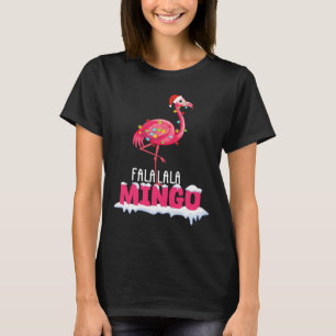 Fa La La Mingo Flamingo Christmas Cute Red Hat 202 T-Shirt