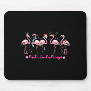 Fa La La Mingo Flamingo Christmas Tree Lights Troc Mouse Pad