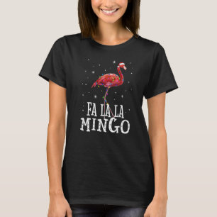 Fa La La Mingo Flamingo Christmas Tree Lights Trop T-Shirt