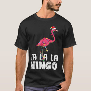 Fa La La Mingo Flamingo Christmas Tree Lights Trop T-Shirt