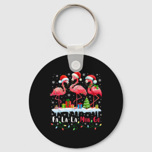 Fa La La Mingo Flamingo Christmas Tropical Xmas Tr Keychain