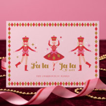 Fa La La Nutcracker Pink Christmas Family Photo