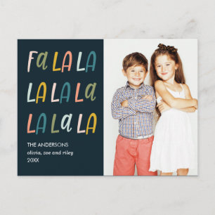 FA LA LA Pastel colours Cute Photo Holiday Postcard