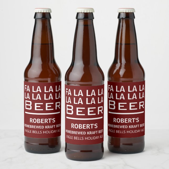 "Fa La La" Personalized Beer Bottle Label (Bottles)