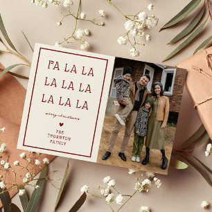 FA LA LA Simple Photo Christmas Holiday Card