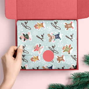 Fa La La Snow Angel Woodland Animals Fun Winter Tissue Paper