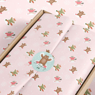 Fa La La Snow Angel Woodland Animals Fun Winter Tissue Paper