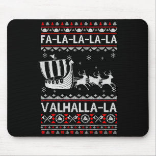 Fa La La Valhalla Viking Ship Christmas Xmas Ugly Mouse Pad