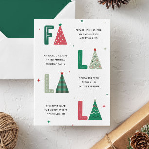Fa La La Whimsical Christmas Holiday Party Invitation