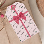 Fa La, Let It Snow Christmas Tree Pink Vintage Van Gift Tags<br><div class="desc">Celebrate the magical and festive holiday season with our holiday gift tag. Our vintage holiday design features a fun fa la la pattern with pink hollies incorporated. A beautiful pink festive bow wraps this beautiful gift tag. The reverse side features our beautiful pink retro van caring a Christmas tree with...</div>