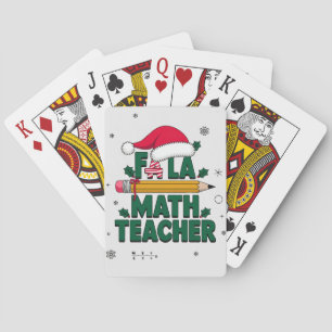 Fa La Math Teacher Christmas Holiday Gift Idea Playing Cards