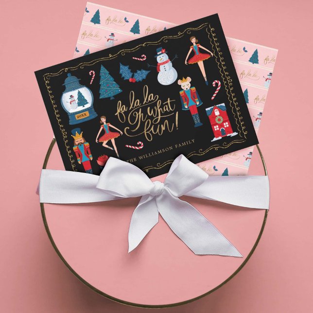 Fa La Oh What Fun Christmas Nutcracker Characters Holiday Card (Creator Uploaded)