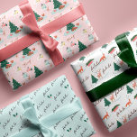 Fa La Winter Wonderland Forest Woodland Animals Wrapping Paper Sheet<br><div class="desc">Get ready to wrap your gifts in pure winter magic! Our new three-wrapping paper sheet patterns are here to bring the enchantment of a snowy forest straight to your presents. Embrace the charm of woodland creatures ice skating through a winter wonderland, and spread the joy this holiday season. Wrap it,...</div>
