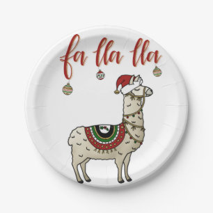 Fa Lla Lla Llama Christmas Plates