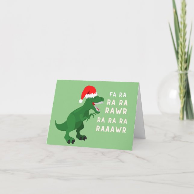Fa rawr rawr rawr Funny Christmas  Card (Front)