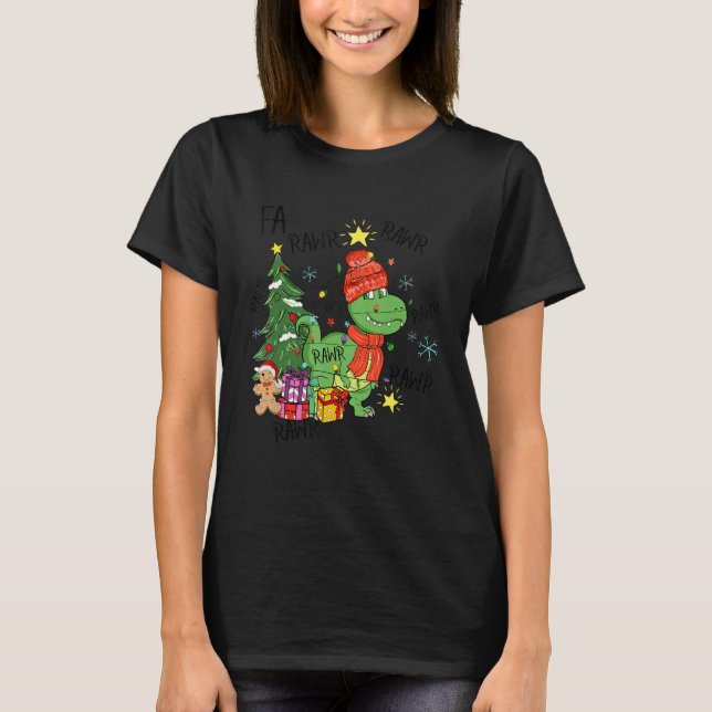 Fa Rawr Rawr rex Christmas T-Shirt (Front)