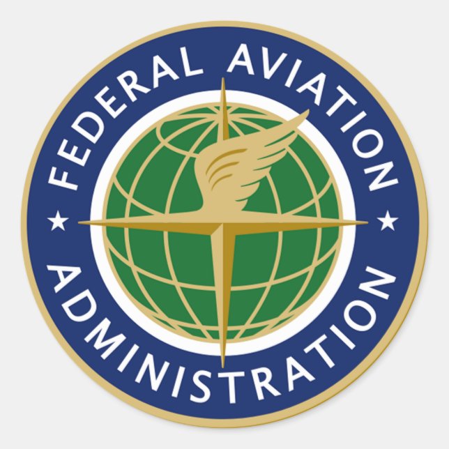 FAA FEDERAL AVIATION CLASSIC ROUND STICKER (Front)