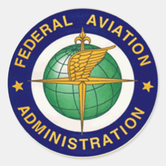 FAA INSIGNIA ROUND CLASSIC ROUND STICKER (Front)