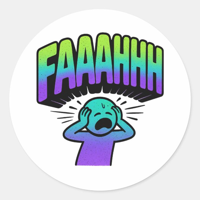 FAAAAHHH  CLASSIC ROUND STICKER (Front)