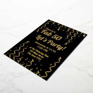 Fab 50 Black and Gold Ribbons Birthday Party