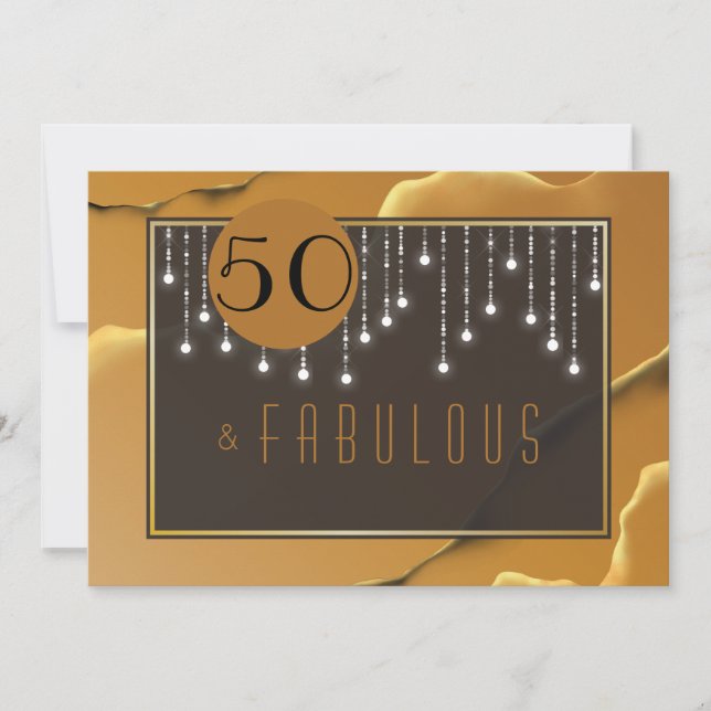 Fab 50e anniversaire Gold Fun Invitation (Devant)