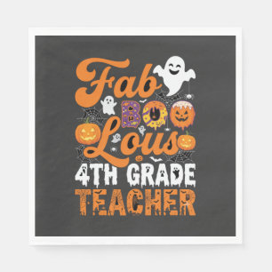 Fab-BOO-Lous 4th Grade Teacher Halloween Napkin